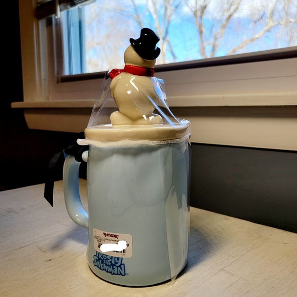 Rae Dunn FROSTY THE SNOWMAN 2 sided topper mug - Picture 2 of 6